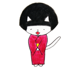 Cat wearing a wig sticker #1338863