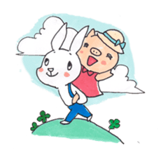 Pyon and Boo in love of Kako sticker #1338945