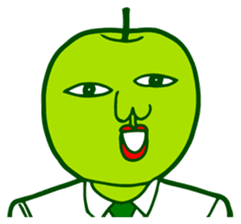 Green apple man sticker #1339763