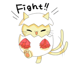 Smile egg shells cat sticker #1344326