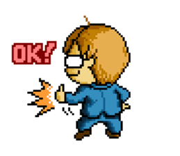 Dot picture salaryman's KAMATA sticker #1346644