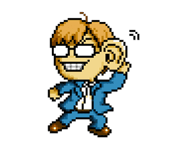 Dot picture salaryman's KAMATA sticker #1346675