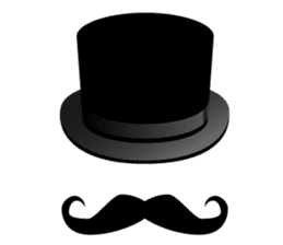 A mustache and a silk hat sticker #1346762