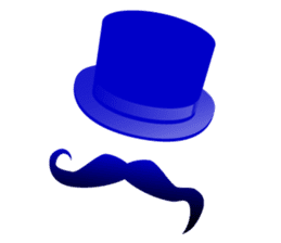 A mustache and a silk hat sticker #1346765