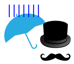 A mustache and a silk hat sticker #1346775