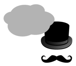 A mustache and a silk hat sticker #1346776