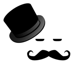 A mustache and a silk hat sticker #1346779