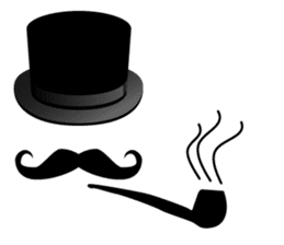 A mustache and a silk hat sticker #1346780