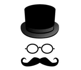 A mustache and a silk hat sticker #1346781