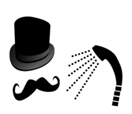 A mustache and a silk hat sticker #1346788