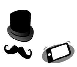 A mustache and a silk hat sticker #1346789