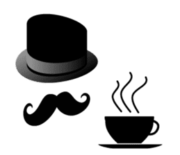 A mustache and a silk hat sticker #1346801