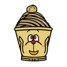 White and Marron of cake 1 sticker #1356684