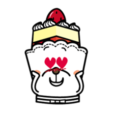 White and Marron of cake 1 sticker #1356685