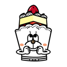 White and Marron of cake 1 sticker #1356686