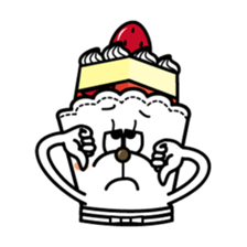 White and Marron of cake 1 sticker #1356697