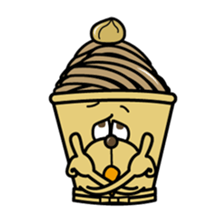 White and Marron of cake 1 sticker #1356699