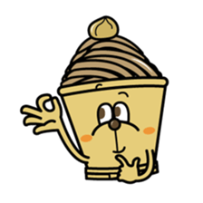 White and Marron of cake 1 sticker #1356702