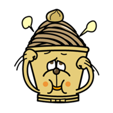 White and Marron of cake 1 sticker #1356713