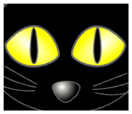 Black cat ROKU sticker #1357596