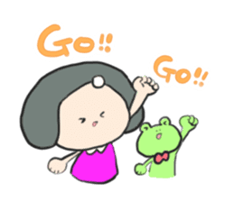 Frog and girl sticker #1363140