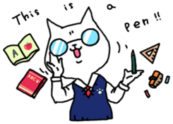 HAHUO of the white cat sticker #1363191