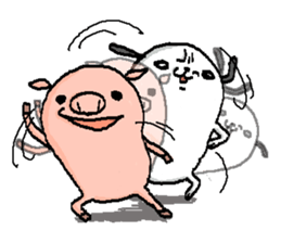 That pig with that dog. sticker #1364339