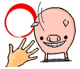 That pig with that dog. sticker #1364348