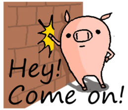 That pig with that dog. sticker #1364360