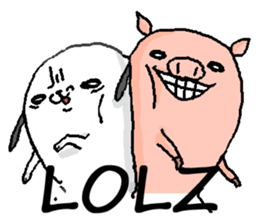 That pig with that dog. sticker #1364361