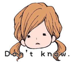 Girl's face(English version.) sticker #1374005