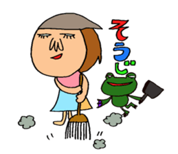 me and the frog. sticker #1377541