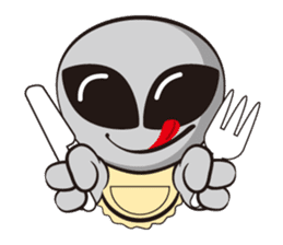 Japan Travel of space alien. sticker #1377950