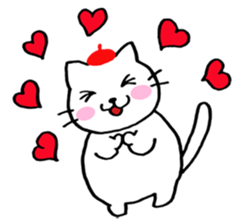 Beret cat Sakura sticker #1381439