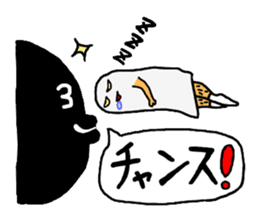 Everyday black beans Kung and cloth man sticker #1384355