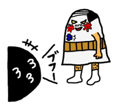Everyday black beans Kung and cloth man sticker #1384357