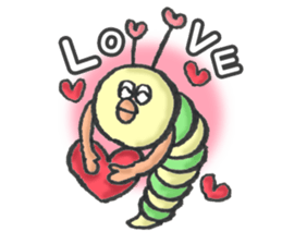 green caterpillar "UNEO" sticker #1385009