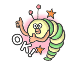 green caterpillar "UNEO" sticker #1385015