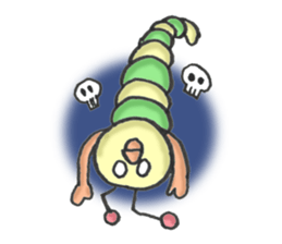 green caterpillar "UNEO" sticker #1385018