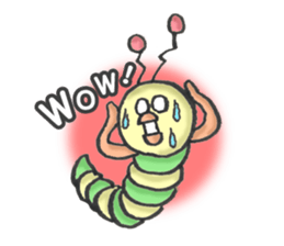 green caterpillar "UNEO" sticker #1385021