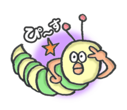 green caterpillar "UNEO" sticker #1385032