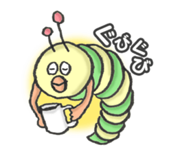 green caterpillar "UNEO" sticker #1385041