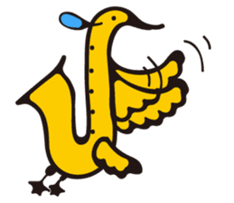 SAXOPHONE BIRD sticker #1385776