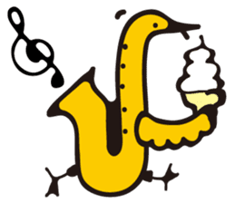 SAXOPHONE BIRD sticker #1385786