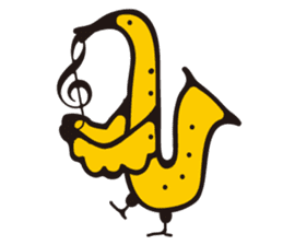 SAXOPHONE BIRD sticker #1385787