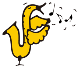 SAXOPHONE BIRD sticker #1385788