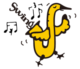 SAXOPHONE BIRD sticker #1385789