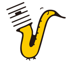 SAXOPHONE BIRD sticker #1385799