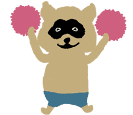 Pompon raccoon sticker #1391124