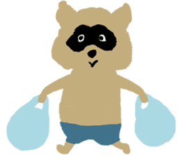 Pompon raccoon sticker #1391134